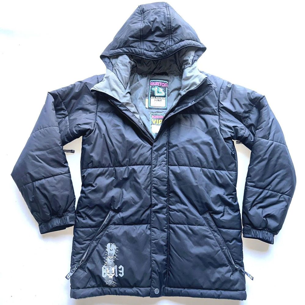 Burton Dryride Ski Snowboard Coat Jacket Youth Boys XL 14 16 Black Snow Hooded